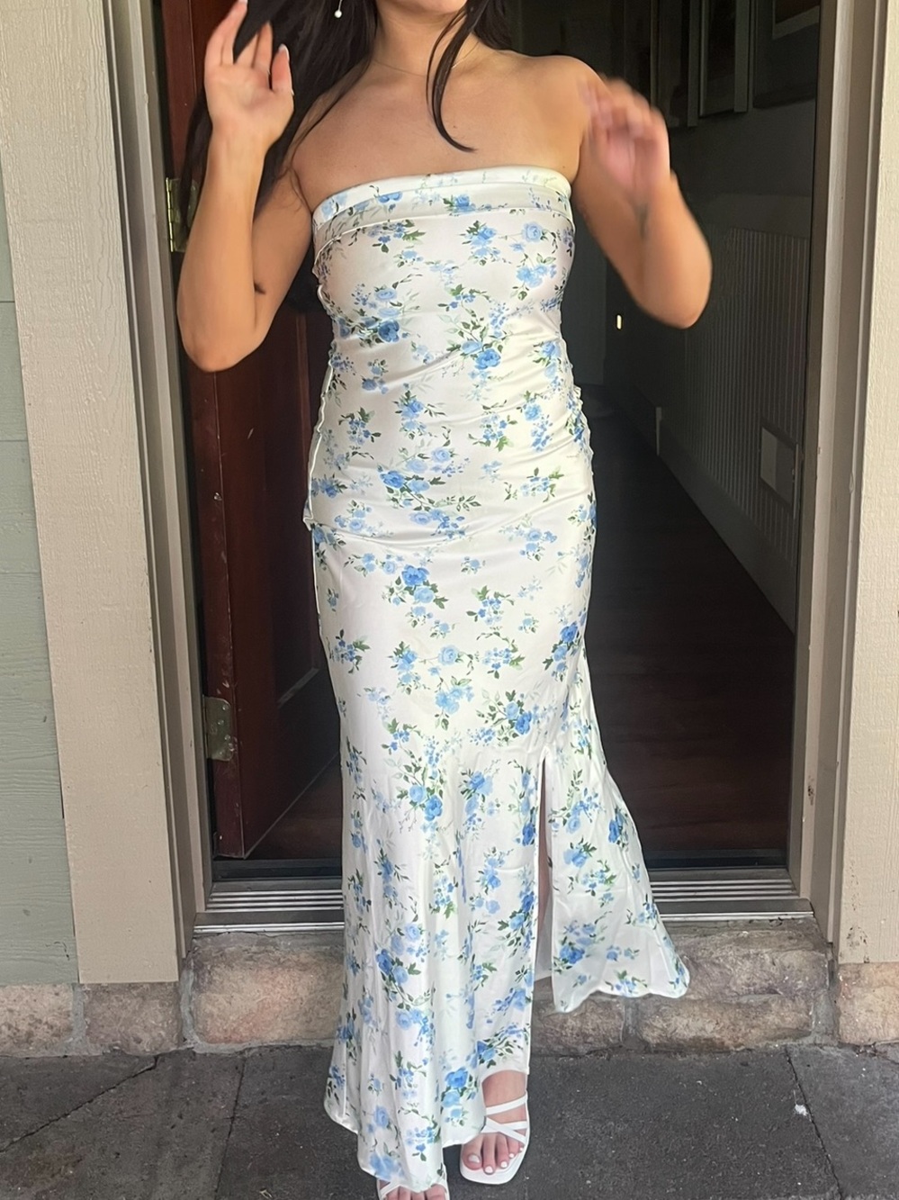 Strapless Maxi Dress with Slit